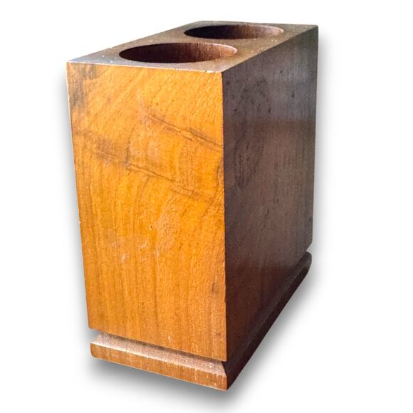 Vintage Lasercraft Wood Double Pen Pencil Holder Lasered Sailboat Nautical 1977 - Picture 5 of 6